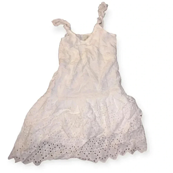 Sim & Sam Women's White Eyelet Ruffle Dress - Picture 1 of 3